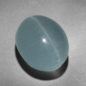 Olho de gato água-marinha Azul verde Natural 13.71ct, oval, Translúcido