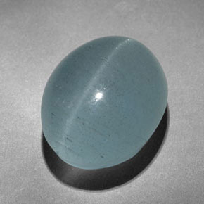 Olho de gato água-marinha Azul verde Natural 13.71ct, oval, Translúcido