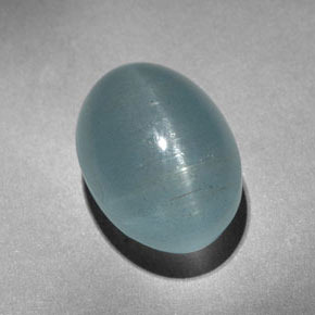 Olho de gato água-marinha Azul verde Natural 10.10ct, oval, Translúcido