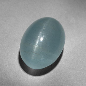 Olho de gato água-marinha Azul verde Natural 10.10ct, oval, Translúcido