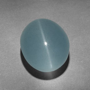 Olho de gato Água-marinha Azul verde Natural 9.73ct, Corte Oval, Translúcido