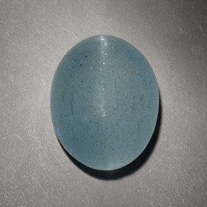Olho de gato Água-marinha Azul verde Natural 8.14ct, Corte Oval, Translúcido