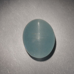 Cat's eye aquamarine verde natural 4,98ct, corte oval, translúcido