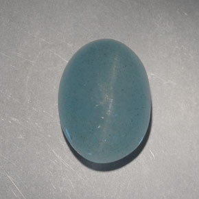 Cat's eye aquamarine verde natural 6,60ct, corte oval, translúcido