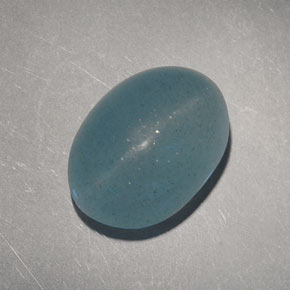Cat's eye aquamarine verde natural 6,60ct, corte oval, translúcido