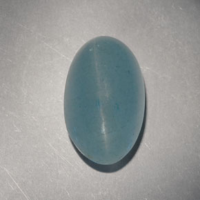 Olho de gato Água-marinha Azul verde Natural 7.33ct, Corte Oval, Translúcido