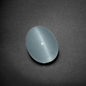 Olho de gato água-marinha Azul esverdeado Natural 9.21ct, oval, Transparente