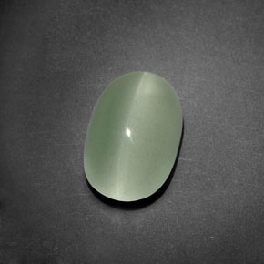 Olho de gato Água-marinha Azul verde Natural 9.59ct, Corte Oval, Transparente