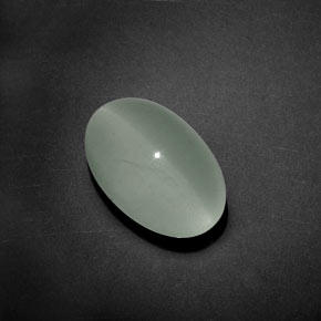 Olho de gato Água-marinha Azul verde Natural 8.55ct, Corte Oval, Transparente