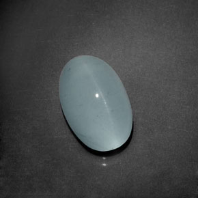 Água-marinha Olho de Gato Azul esverdeado Natural 8,58ct, Corte Oval, Transparente