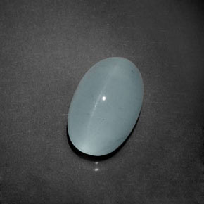 Água-marinha Olho de Gato Azul esverdeado Natural 8,58ct, Corte Oval, Transparente