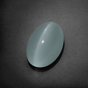 Olho de gato Água-marinha Azul esverdeado Natural 11.31ct, Corte Oval, Transparente