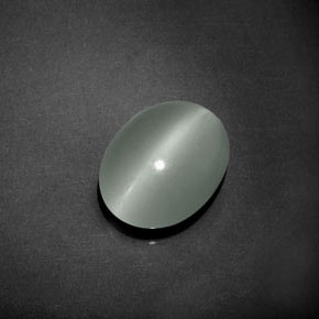 Olho de gato Água-marinha Azul verde Natural 5.81ct, Corte Oval, Transparente