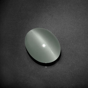 Olho de gato Água-marinha Azul verde Natural 5.81ct, Corte Oval, Transparente