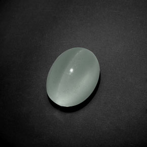 Olho de gato Água-marinha Azul verde Natural 6.97ct, Corte Oval, Transparente