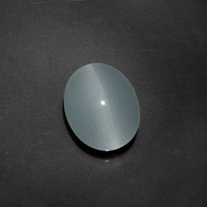 Cat's eye aquamarine azul natural 5,17ct, corte oval, transparente