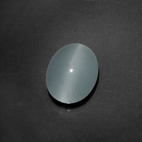 Cat's eye aquamarine azul natural 5,17ct, corte oval, transparente
