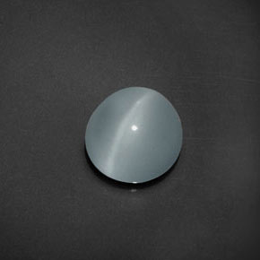 Água-marinha Olho de Gato Azul esverdeado Natural 3,91ct, Corte Redondo, Transparente