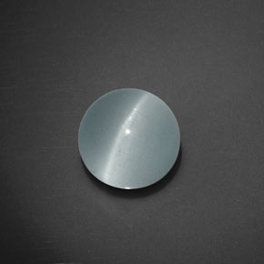 Olho de gato Água-marinha Azul esverdeado Natural 5.58ct, Corte Redondo, Transparente
