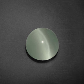 Água-marinha olho de gato azul-verde natural 5,25ct, corte redondo, transparente