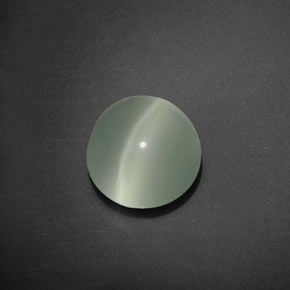 Água-marinha olho de gato azul-verde natural 5,25ct, corte redondo, transparente