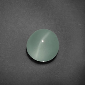 Olho de gato Água-marinha Azul esverdeado Natural 5.40ct, Corte Redondo, Transparente