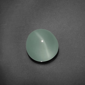 Olho de gato Água-marinha Azul esverdeado Natural 5.40ct, Corte Redondo, Transparente
