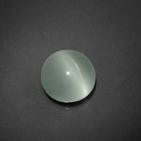 Olho de gato Água-marinha Azul verde Natural 4.55ct, Corte Redondo, Transparente
