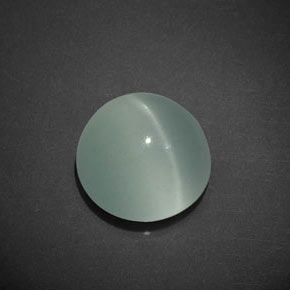 Cat's eye aquamarine verde natural 8,01ct, corte redondo, transparente