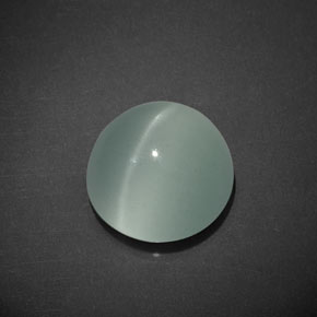 Cat's eye aquamarine verde natural 8,01ct, corte redondo, transparente