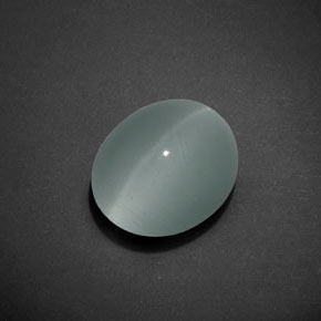 Cat's eye aquamarine azul natural 7,17ct, corte oval, transparente