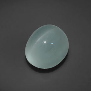 Olho de gato Água-marinha Azul verde Natural 18.17ct, Corte Oval, Transparente
