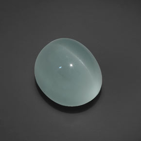 Olho de gato Água-marinha Azul verde Natural 18.17ct, Corte Oval, Transparente