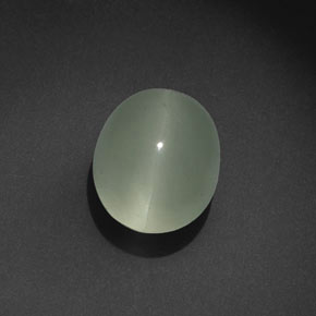 Olho de gato Água-marinha Luz verde Natural 7.32ct, Corte Oval, Transparente
