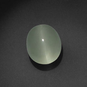 Olho de gato Água-marinha Luz verde Natural 7.32ct, Corte Oval, Transparente