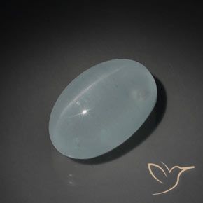 12.94ct Natural Verde-azul claro Olho de gato água-marinha, oval, Transparente