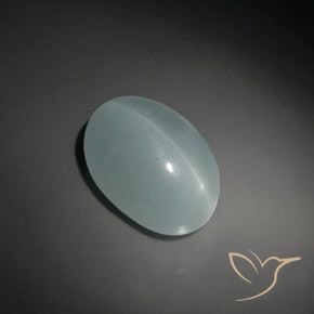 Olho de gato água-marinha Verde azul pálido Natural 19.33ct, oval, Transparente