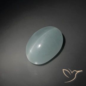 Olho de gato água-marinha Verde azul pálido Natural 19.33ct, oval, Transparente