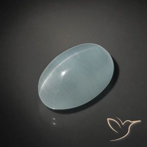 17.45ct Natural Azul-verde claro Olho de gato água-marinha, oval, Transparente