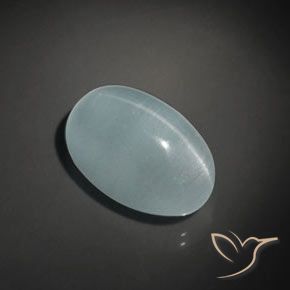 Olho de gato água-marinha Azul-verde claro Natural 17.45ct, oval, Transparente