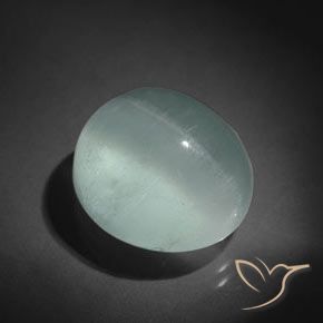 Olho de gato água-marinha Verde Mar Muito Claro Natural 15.50ct, oval, Transparente
