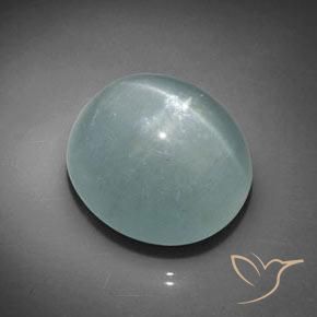 Olho de gato água-marinha Verde Azulado Claro Natural 37.51ct, oval, Translúcido