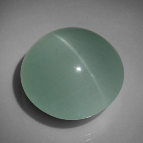 Olho de gato Água-marinha Azul verde Natural 29.97ct, Corte Redondo, Translúcido