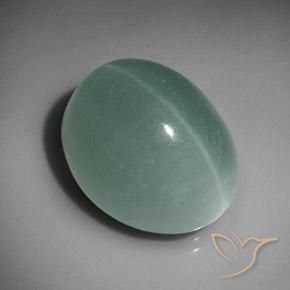 Olho de gato água-marinha Turquesa pálida Natural 23.10ct, oval, Translúcido