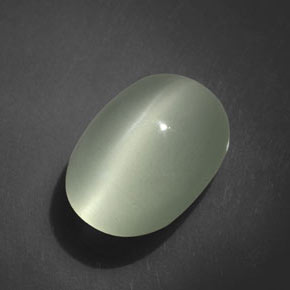 Olho de gato Água-marinha Azul verde Natural 6.61ct, Corte Oval, Transparente