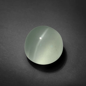 Água-marinha olho de gato verde natural 5,51ct, corte redondo, transparente