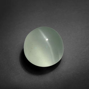 Água-marinha olho de gato verde natural 5,51ct, corte redondo, transparente