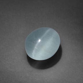 Olho de gato Água-marinha Azul esverdeado Natural 3.17ct, Corte Oval, Transparente
