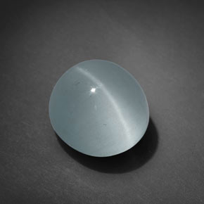 Olho de gato água-marinha Azul esverdeado Natural 4.95ct, oval, Transparente