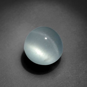 Olho de gato Água-marinha Azul esverdeado Natural 4.50ct, Corte Redondo, Transparente